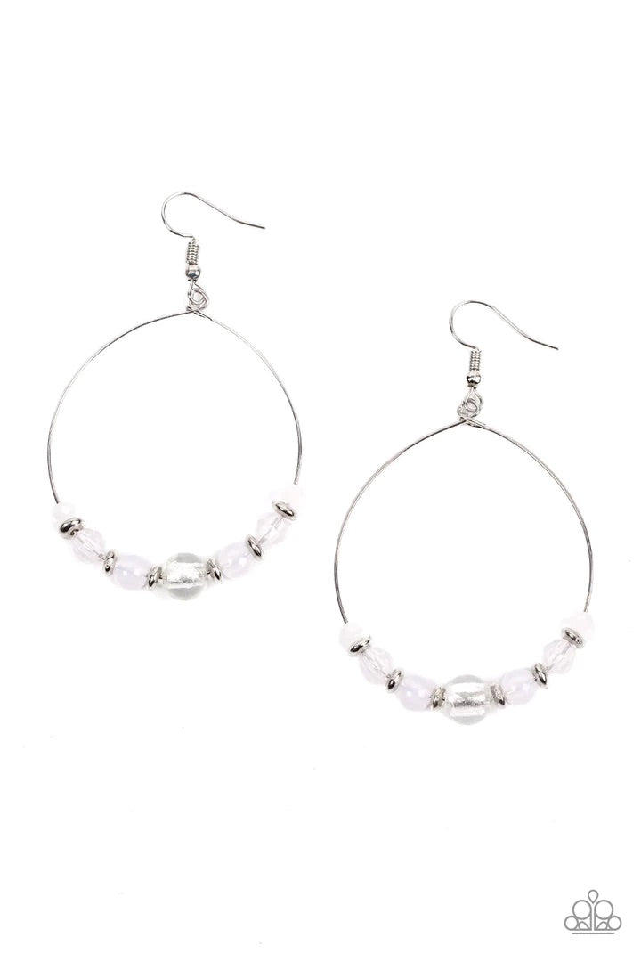 Ambient Afterglow White Earrings