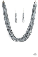Load image into Gallery viewer, The Show Must CONGO On Silver Seed Bead Necklace