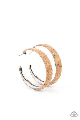 A Cork in the Road Silver Hoop Earrings