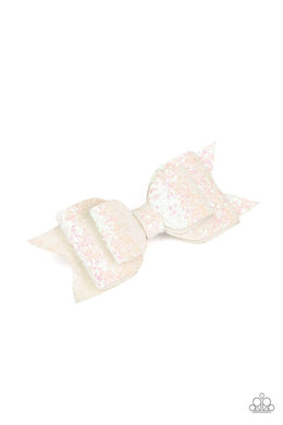 Put A Bow On It White Hair Clip