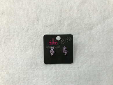 Starlet Shimmer Musical Note Purple Post Earrings #182