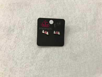 Starlet Shimmer LOL Post White/Pink Earrings #74