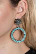 Load image into Gallery viewer, Playfully Prairie Blue Clip On Earrings