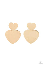 Load image into Gallery viewer, Heart Racing Refinement Gold Post Earrings