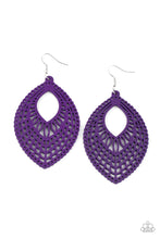 Load image into Gallery viewer, One Beach At A Time Purple Wood Earrings