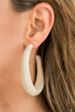 Load image into Gallery viewer, Twine and Dine White Hoop Earrings