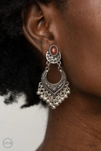 Load image into Gallery viewer, Summery Gardens Brown Clip On Earrings