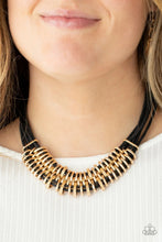 Load image into Gallery viewer, Lock Stock and Sparkle Gold Necklace