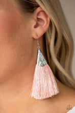 Load image into Gallery viewer, In Full Plume Pink Tassel Earrings