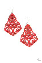 Load image into Gallery viewer, Powers Of Zen Red Wood Earrings