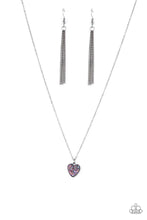 Load image into Gallery viewer, Pitter Patter Goes My Heart Purple Necklace