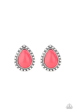 Boldly Beaded Pink Post Earrings