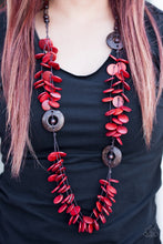 Load image into Gallery viewer, Greeting from Tahiti Red Wood Necklace
