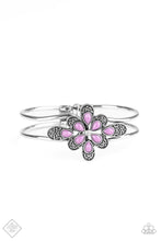 Load image into Gallery viewer, Go With the Florals Purple Hinged Bracelet