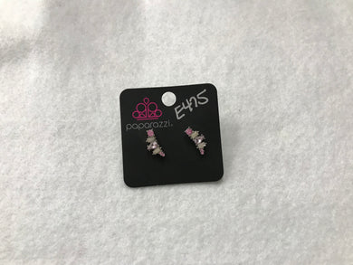 Starlet Shimmer Crown Purple/Pink/White Earrings #475