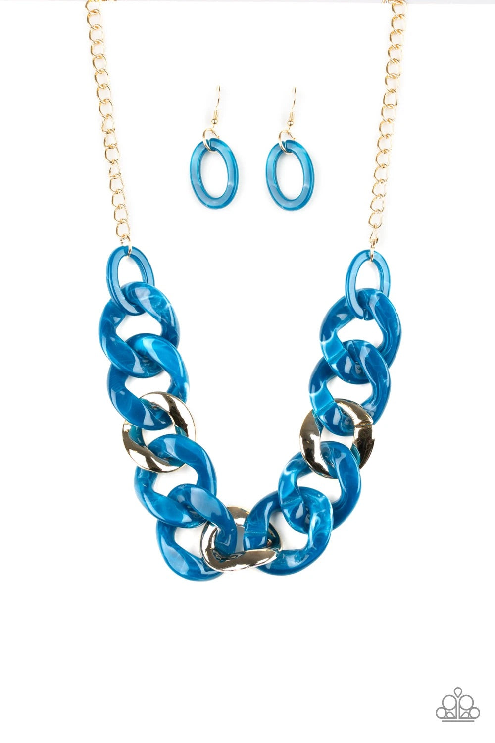 I Have A Haute Date Blue Acrylic Necklace