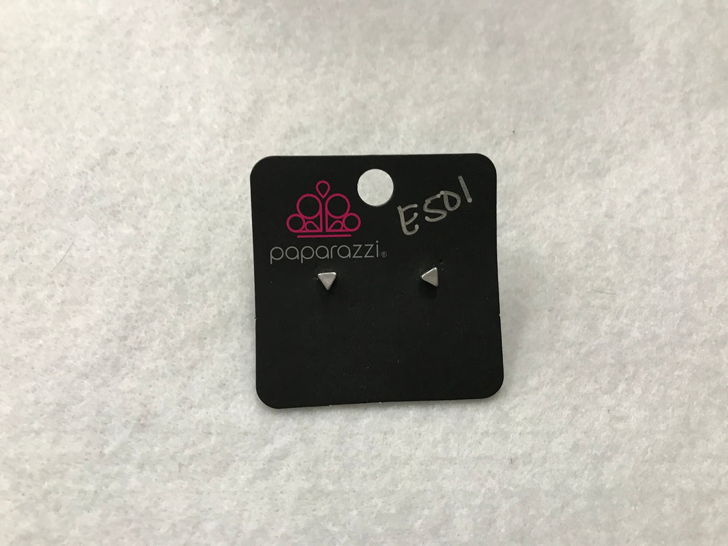 Starlet Shimmer Triangle Silver Earrings #501