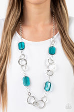 Load image into Gallery viewer, Stained Glass Glamour Blue Necklace