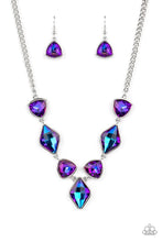 Load image into Gallery viewer, Glittering Geometrics Purple Necklace
