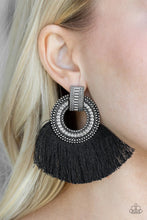 Load image into Gallery viewer, I Am Spartacus Black Tassel Earrings