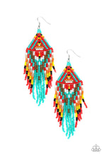 Load image into Gallery viewer, Boho Blast Blue Seed Bead Earrings