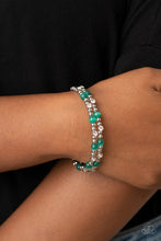 Load image into Gallery viewer, Ethereally Entangled Green Coil Bracelet