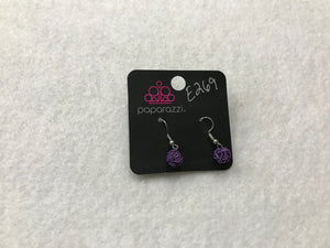 Starlet Shimmer Wire Ball Purple Earrings #269
