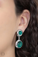 Load image into Gallery viewer, Subtle Shimmer Green Clip On Earrings