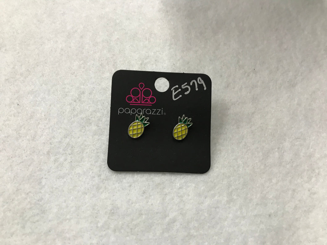 Starlet Shimmer Pineapple Yellow Post Earrings #579