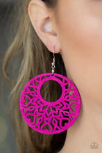 Load image into Gallery viewer, Tropical Reef Pink Wood Earrings
