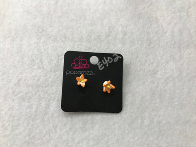 Starlet Shimmer Flower Orange Earrings #402