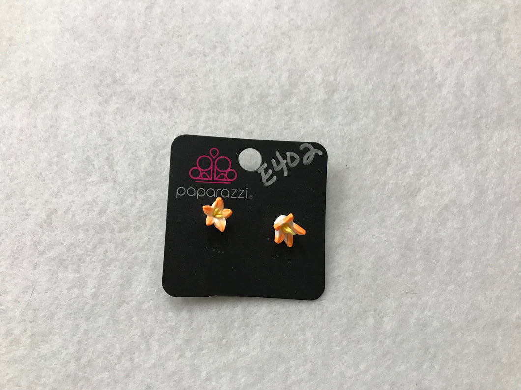 Starlet Shimmer Flower Orange Earrings #402