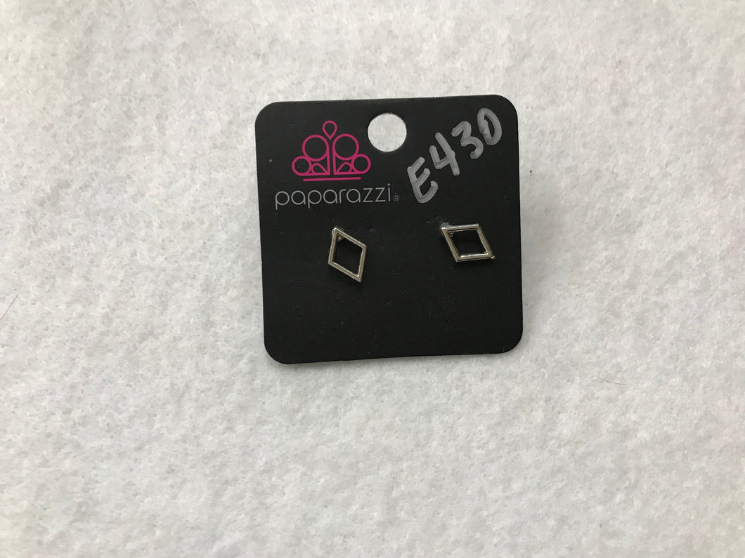 Starlet Shimmer Diamonds Post Silver Earrings #430