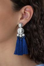 Load image into Gallery viewer, Taj Mahal Tourist Blue Tassel Earrings