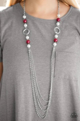 Pour the Wine Red Necklace