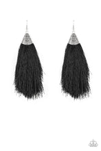Load image into Gallery viewer, Tassel Temptress Black Tassel Earrings