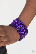 Load image into Gallery viewer, Tropical Bliss Purple Wood Bracelet