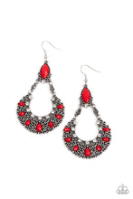 Load image into Gallery viewer, Fluent in Florals Red Earrings