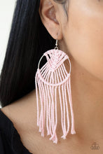 Load image into Gallery viewer, Macrame, Myself and I Pink Earrings