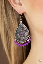 Load image into Gallery viewer, Blossoming Teardrops Purple Earrings