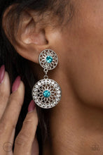 Load image into Gallery viewer, Life of the Garden Party Blue Clip On Earrings