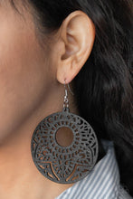 Load image into Gallery viewer, Mandala Mambo Black Wood Earrings