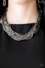 Load image into Gallery viewer, The Speed of Starlight Gunmetal Seed Bead Necklace