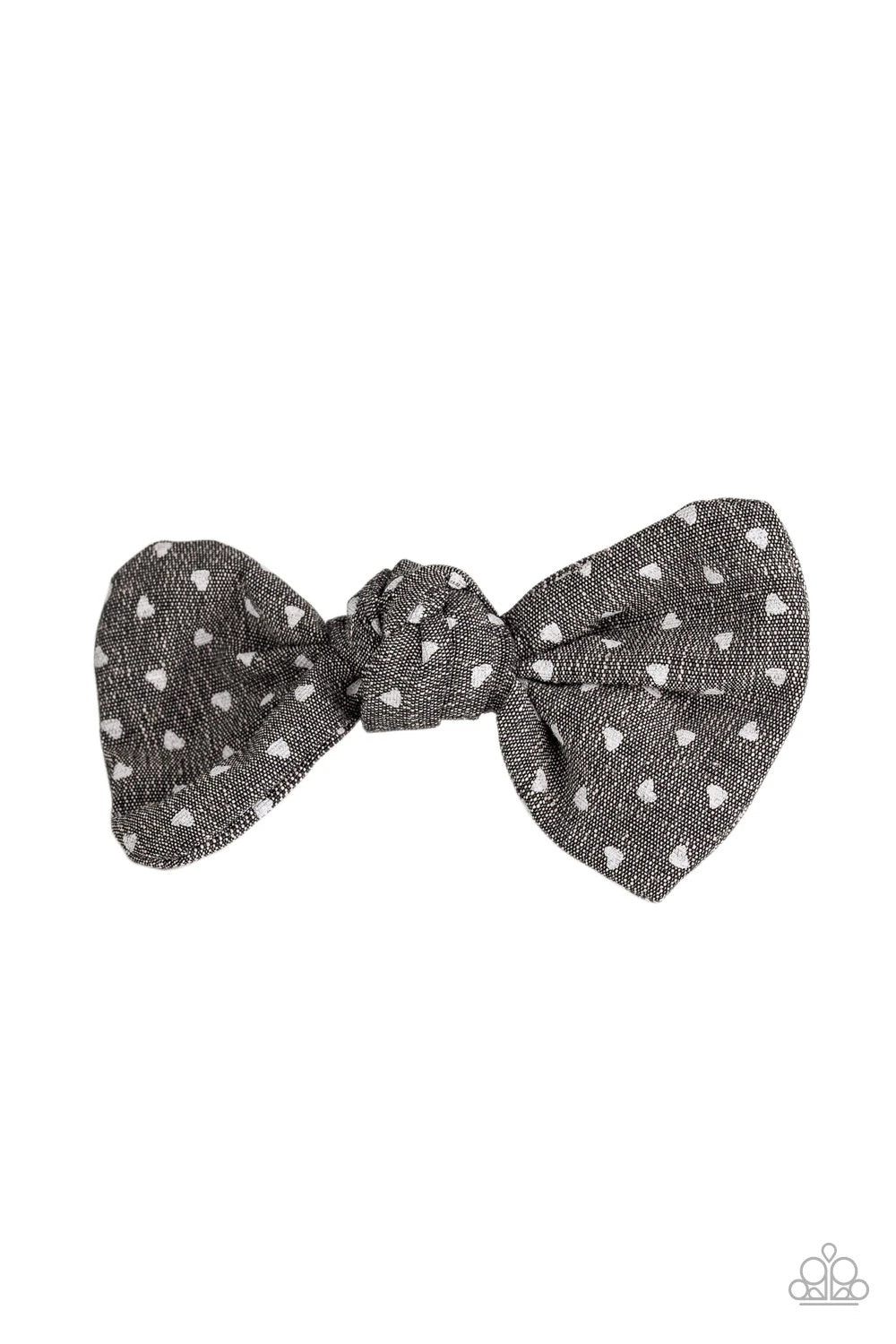 Bow and Kiss Black Hair Clip