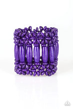 Load image into Gallery viewer, Barbados Beach Club Purple Wood Braceclet