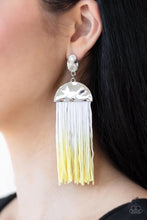 Load image into Gallery viewer, Rope Them In Yellow Tassel Earrings