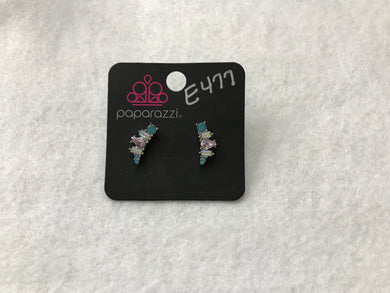 Starlet Shimmer Crown Blue/Pink/White Earrings #477
