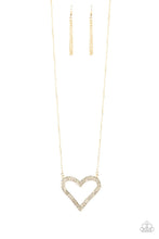 Load image into Gallery viewer, Pull Some Heart Strings Gold Necklace