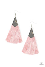 Load image into Gallery viewer, In Full Plume Pink Tassel Earrings