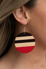Load image into Gallery viewer, Yacht Party Red Wood Earrings